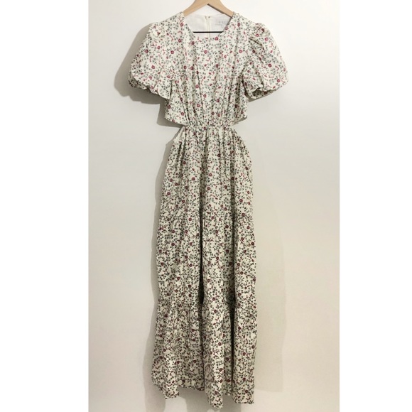 NWT WAYF Tiered Cut out Floral Maxi S - Picture 3 of 15